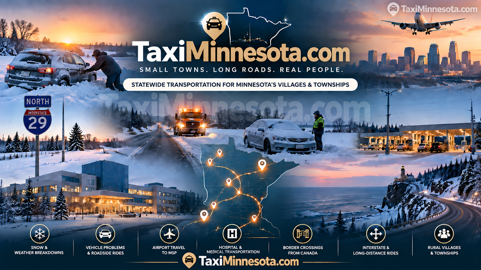 Taxi Minnesota rural transportation serving small towns, villages, townships, and communities across Minnesota