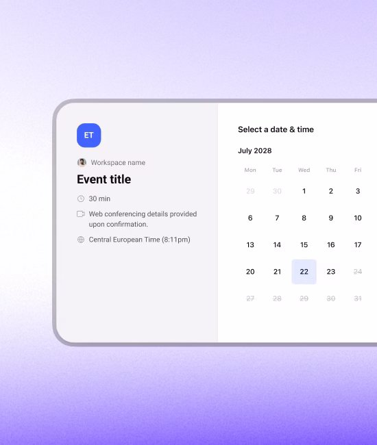 CodeDesign Calendar booking dashboard screenshot