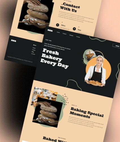 Blissful Bakes restaurant website template preview