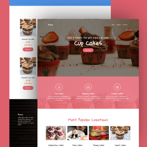 Cake Galore restaurant website template preview