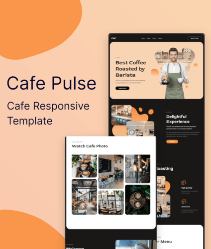 Cafe Pulse restaurant website template preview