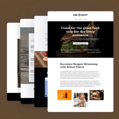 Burger House restaurant website template preview
