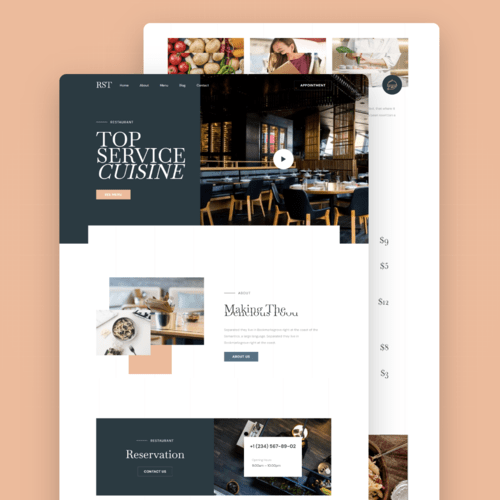 Flavor Fusion restaurant website template preview