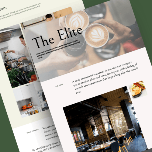 Dine Elite restaurant website template preview