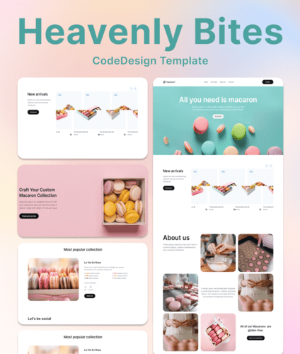 Heavenly Bites restaurant website template preview