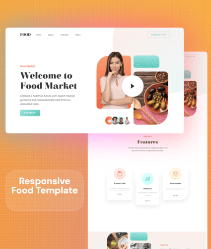 Foodera restaurant website template preview