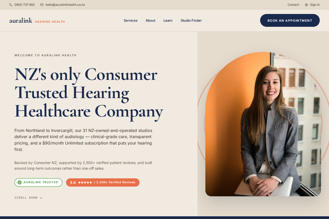 Auralink Health clinic website template