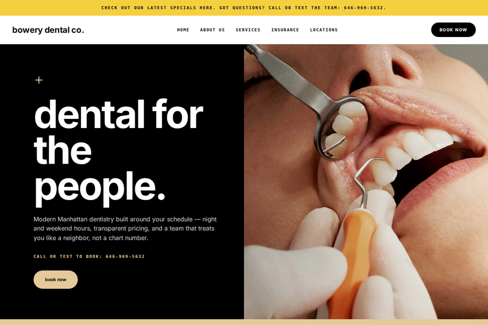 Bowery Dental Co. template