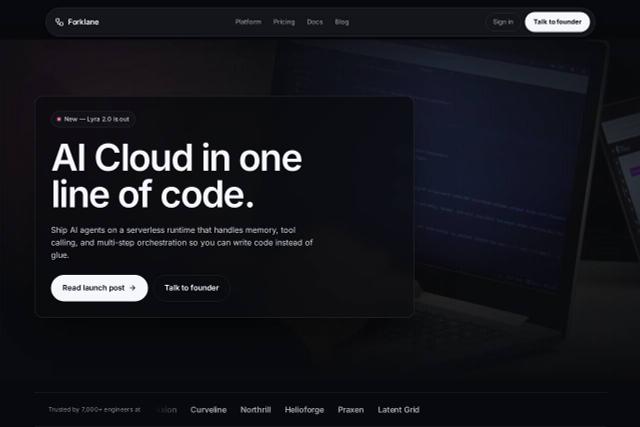 Forklane AI infrastructure website template
