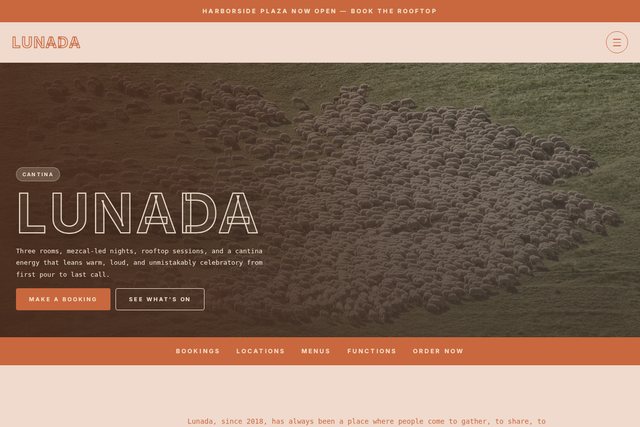 Lunada Cantina restaurant website template