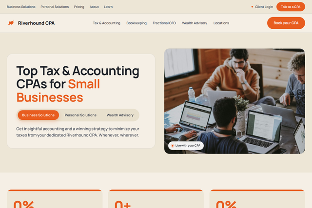 Riverhound CPA accounting firm website template