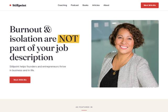 Stillpoint coaching website template for a coach who works with founders