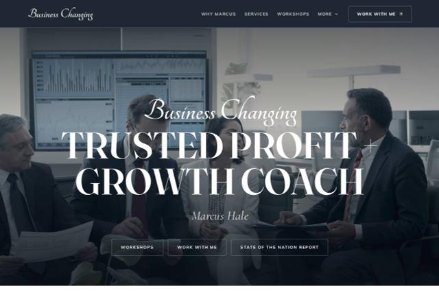 Summitline business coach website template with workshops and a work with me page
